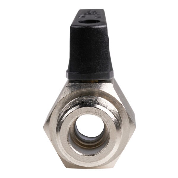 MNPT side of valve with open handle